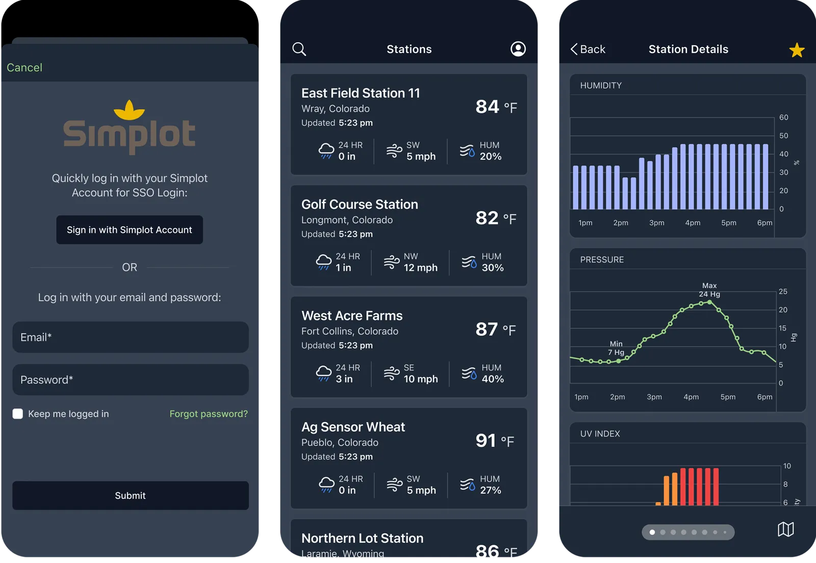 Simplot Weather — Light and Dark Mode