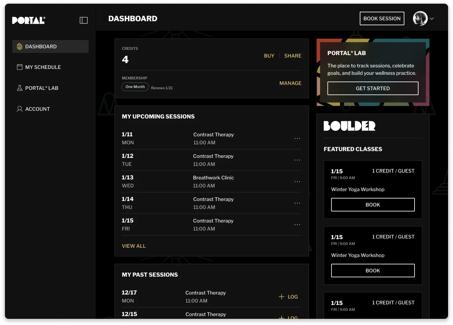 Portal Thermaculture — Member Dashboard