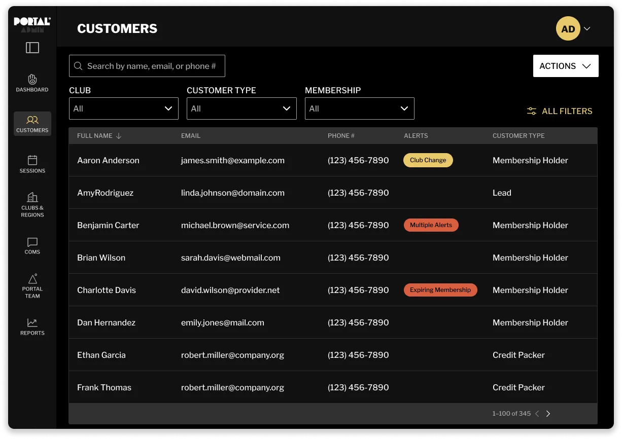Portal Admin — Customer Management
